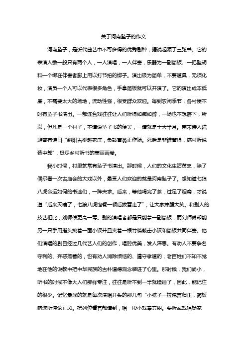 关于河南坠子的作文