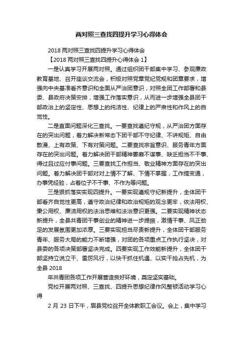 两对照三查找四提升学习心得体会