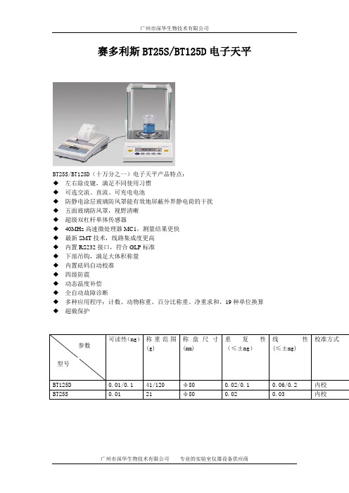 赛多利斯BT25S and BT125D电子天平