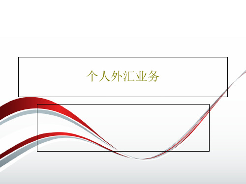 个人外汇业务共64页PPT