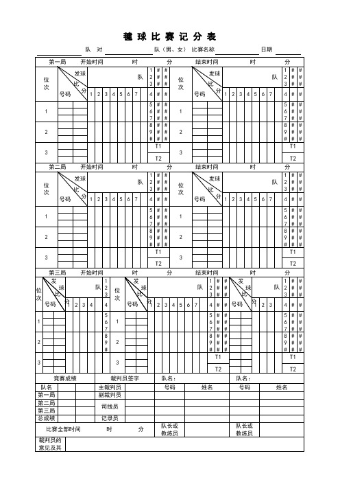 毽球比赛记录表(新)