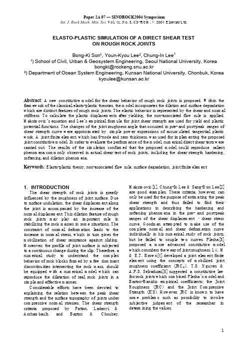 2004-ELASTO-PLASTIC SIMULATION OF A DIRECT SHEAR TEST