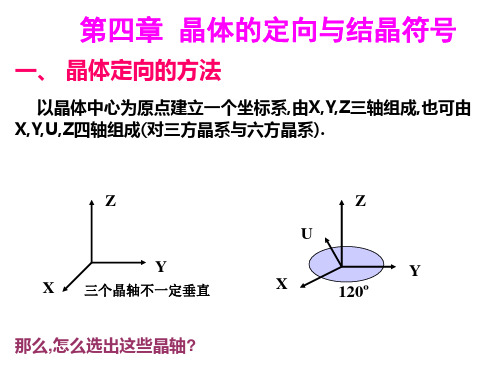 结晶学 第四章 晶体定向、晶面符号和晶带定律