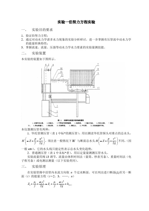 伯努利方程实验