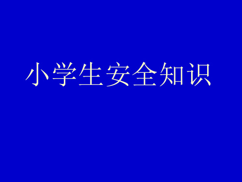 小学生安全知识讲座PPT课件