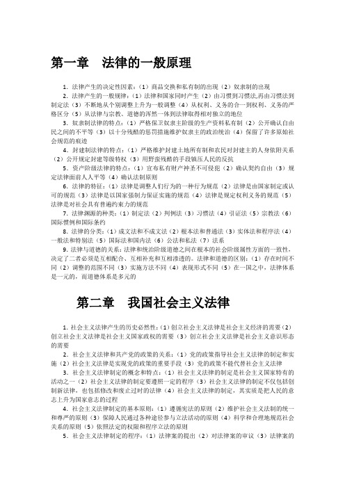 自学考试法学概论复习要点