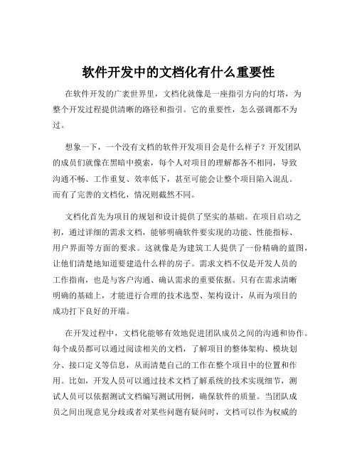 软件开发中的文档化有什么重要性