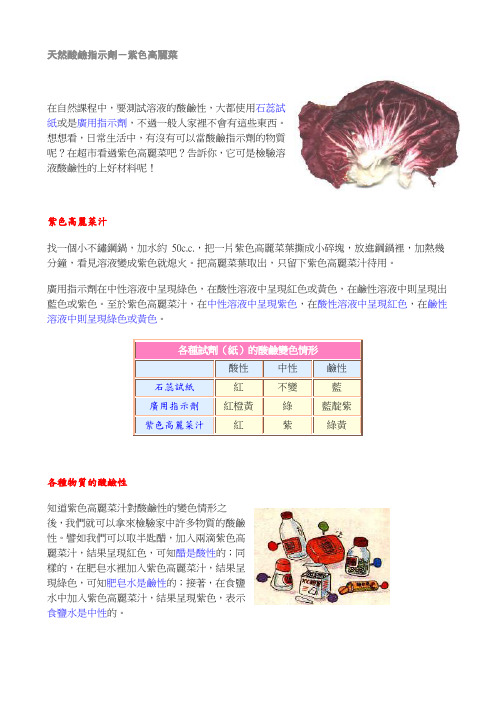 天然酸碱指示剂-紫色高丽菜