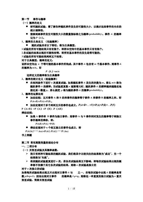 常用连续型随机变量理论分布