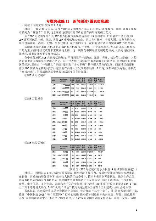 2019版高考语文二轮复习 专题4 新闻阅读 专题突破练11 新闻阅读(图表信息题)