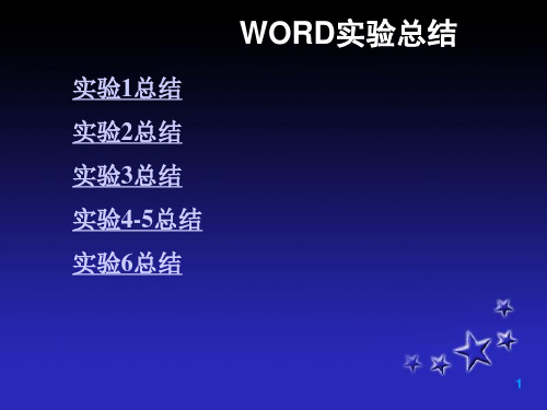 电脑 Word 实验总结