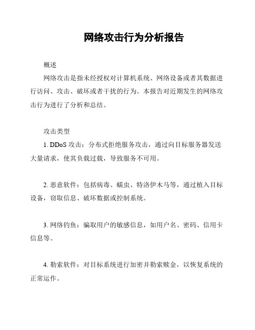 网络攻击行为分析报告