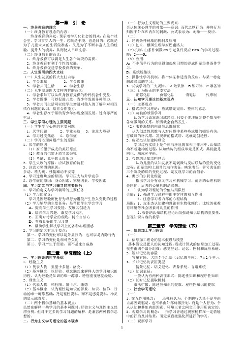 学习心理辅导知识点(1-10章)