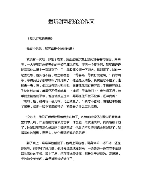 爱玩游戏的弟弟作文