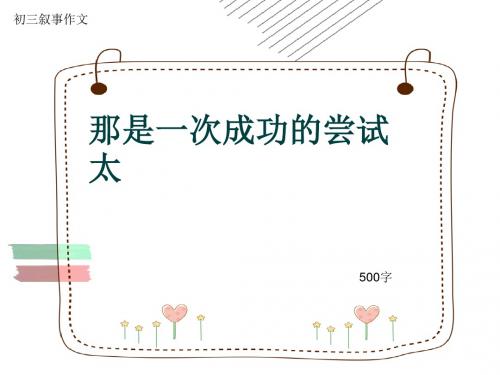 初三叙事作文《那是一次成功的尝试太》500字(共8页PPT)