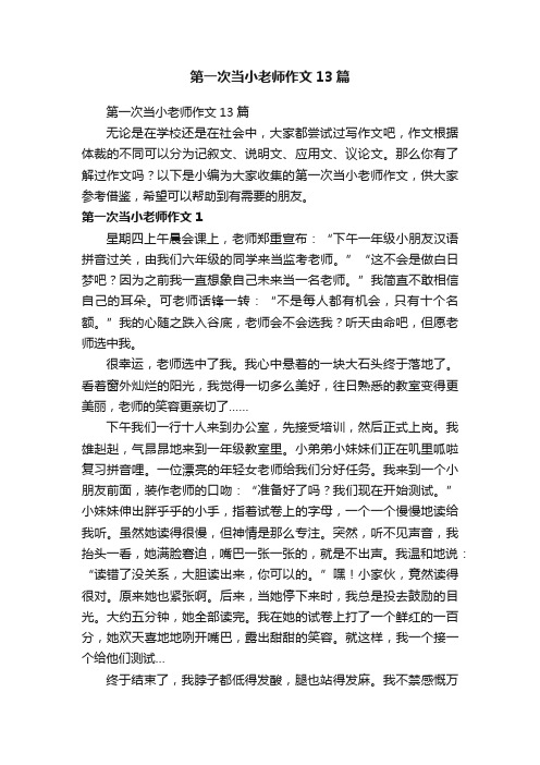 第一次当小老师作文13篇