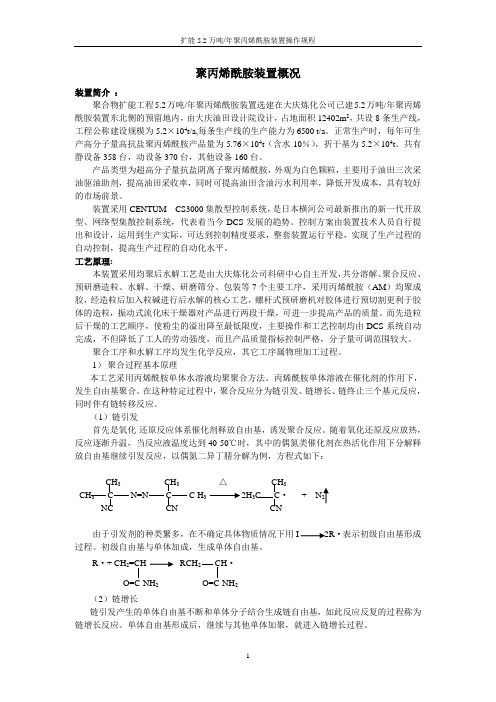 聚丙烯酰胺装置概况