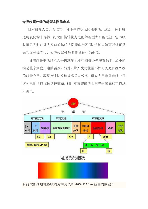 专吸收紫外线的新型太阳能电池