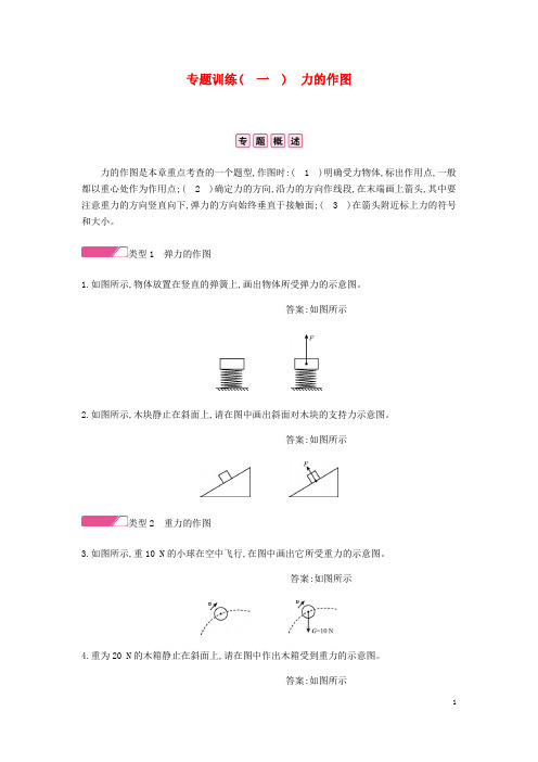 崇仁县九中八年级物理下册第七章力专题训练一力的作图分层精炼新版新人教版9