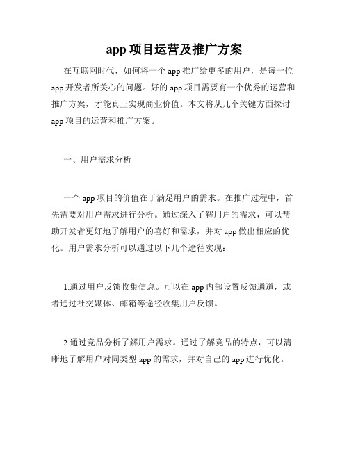 app项目运营及推广方案