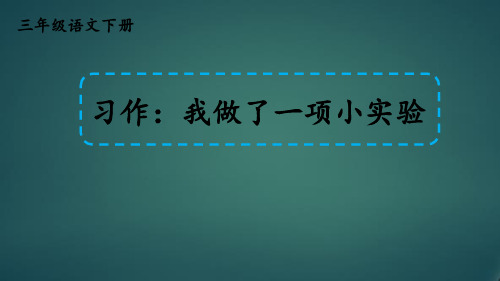 最新部编统编人教版三年级语文下册《习作：我做了一项小实验》精品课件