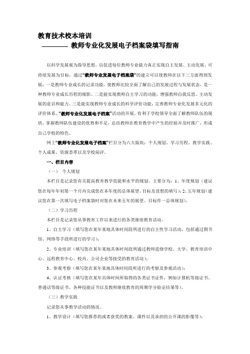 教师专业化发展电子档案