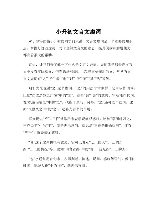 小升初文言文虚词