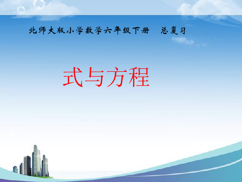 六年级下册数学《式与方程》课件(2) 北师大版