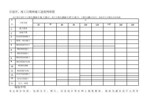 钢结构厂房施工进度具体计划表