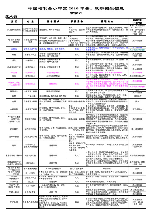 少年宫兴趣班