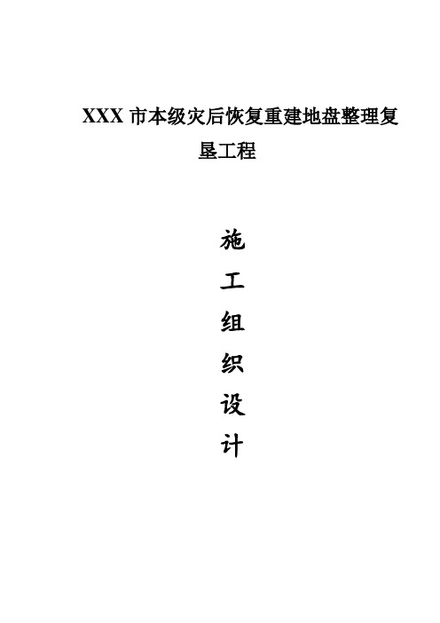 灾后恢复重建土地整理复垦项目施工组织设计