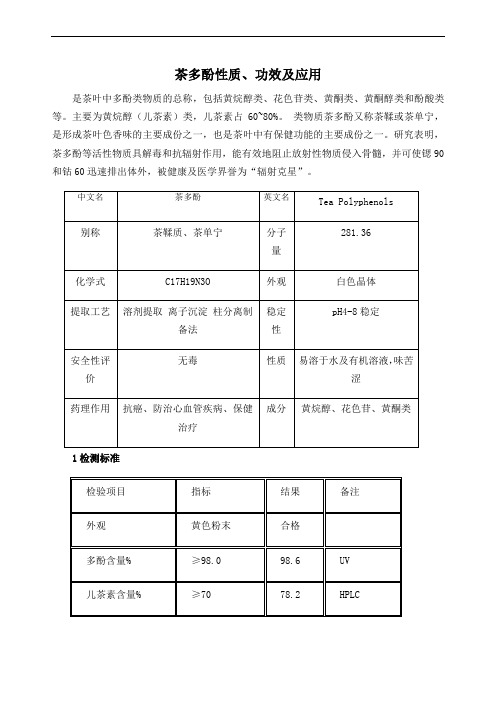 茶多酚性质、功效及应用