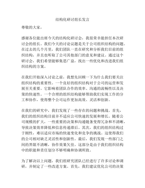 结构化研讨组长发言