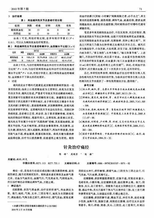 针灸治疗痛经