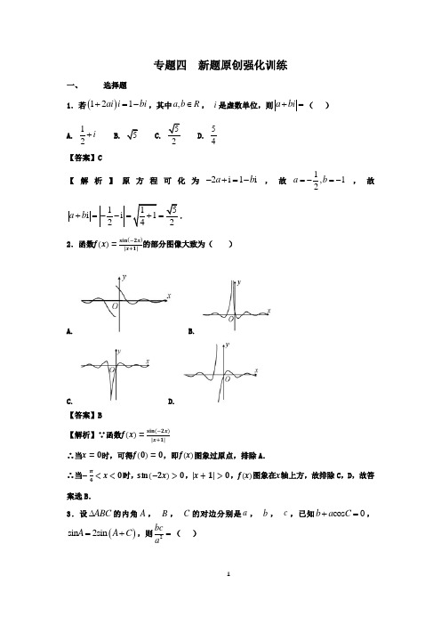 数学专题  新题原创强化训练