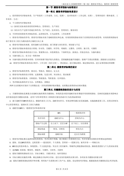 二级人力资源管理师超精读书笔记-第四章绩效管理(第三版教材)