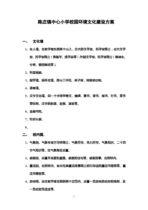 陈庄镇中心小学校园文化建设方案