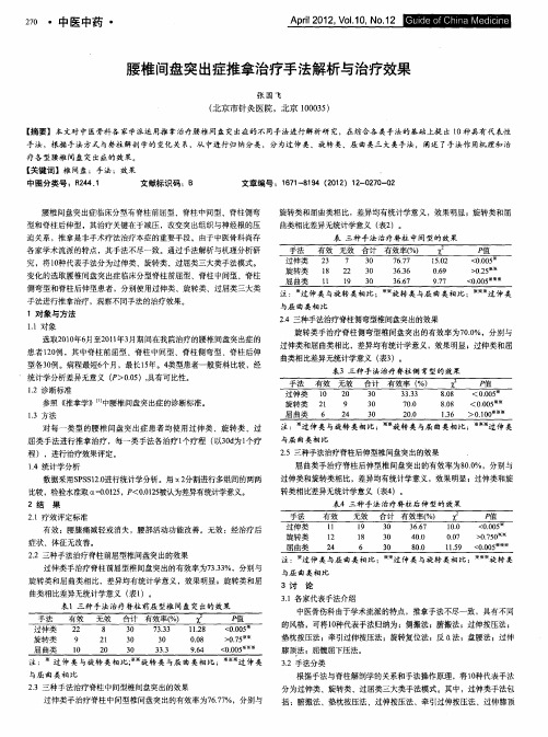 腰椎间盘突出症推拿治疗手法解析与治疗效果