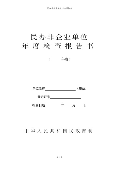 民办非企业单位年检报告表参考模板