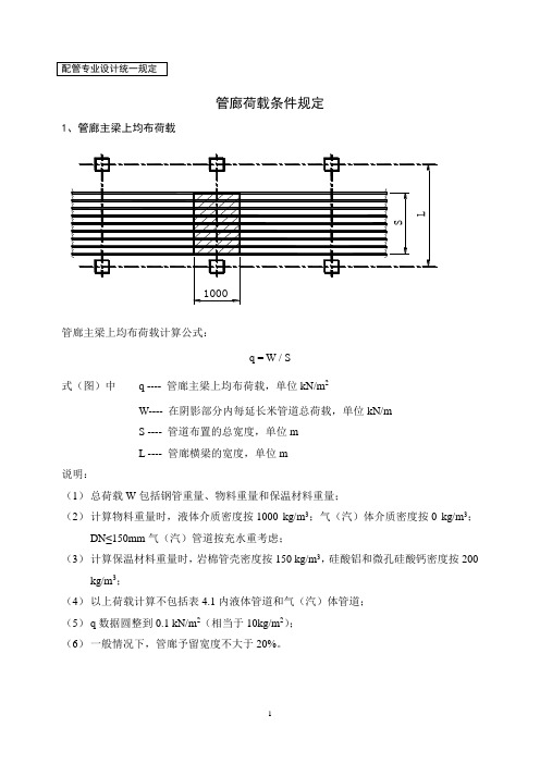 管廊荷载条件规定