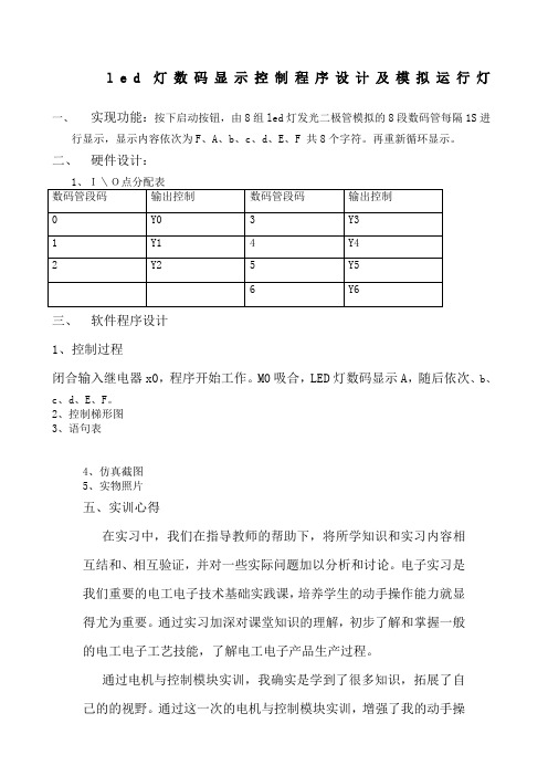 PLC控制LED灯数码显示控制程序