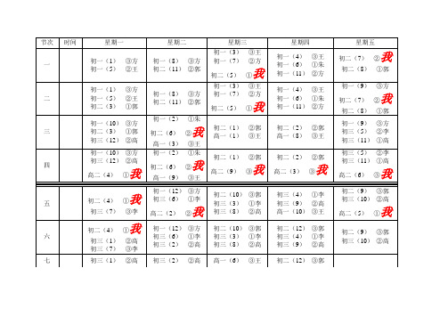 2013-2014学年信息技术课大课表(新)