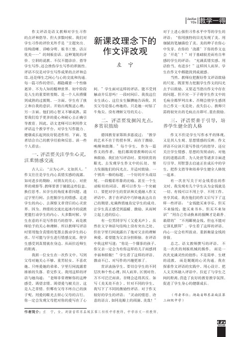 新课改理念下的作文评改观