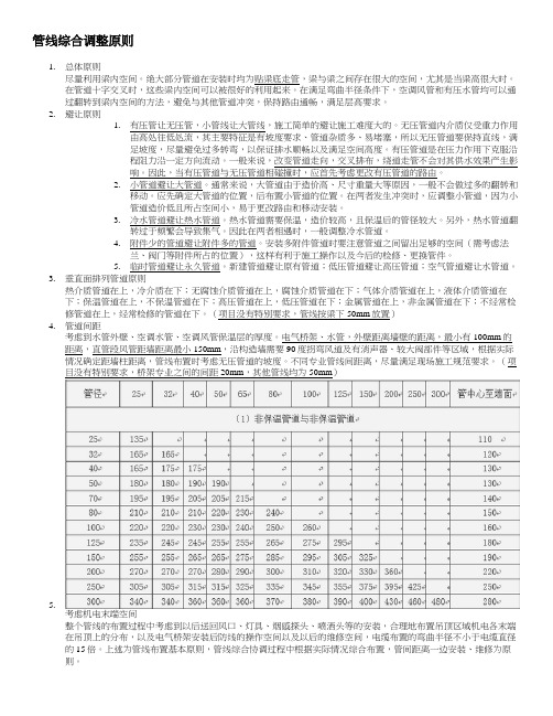 管线综合调整原则