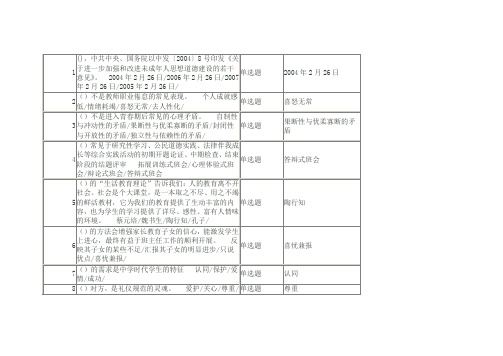 江苏省中小学教师班主任知识竞赛 参考 答案