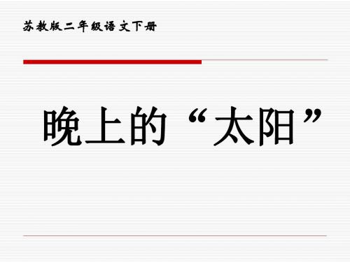 苏教版二年级下册语文《晚上的“太阳”》课件PPT