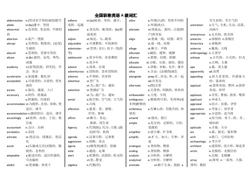 职称英语A级词汇1