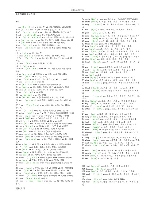 最常用2000英语单词(全部标有注释)79594