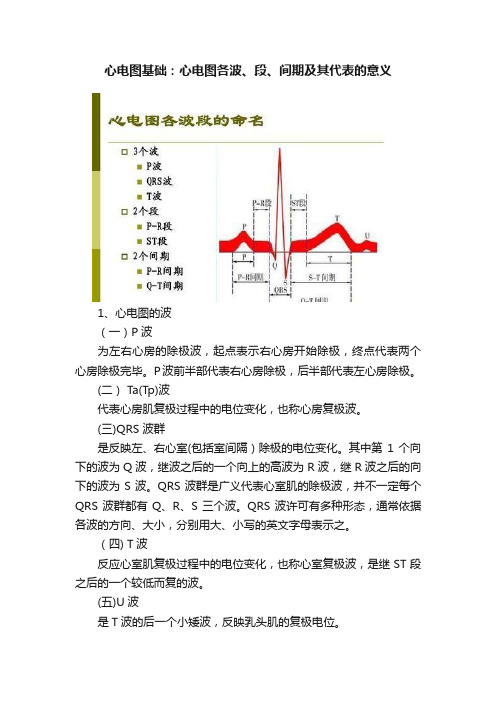 心电图基础：心电图各波、段、间期及其代表的意义