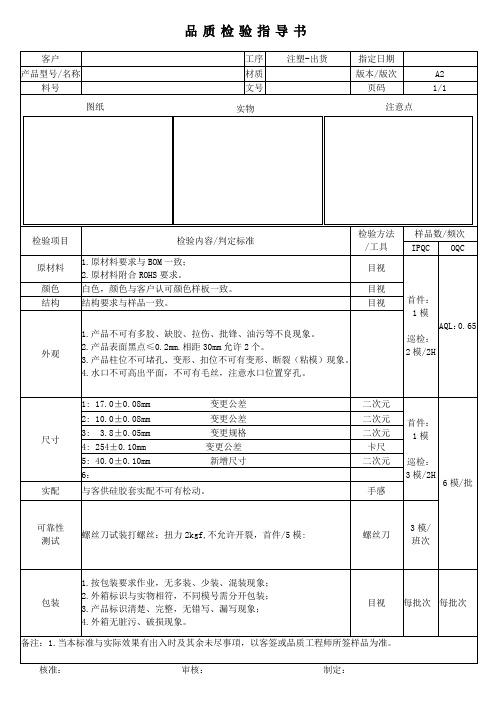 品质检验指导书